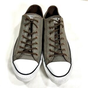 Converse All Star Leather Chuck Taylor Men's Low Top Shoes Gray Suede Size 13